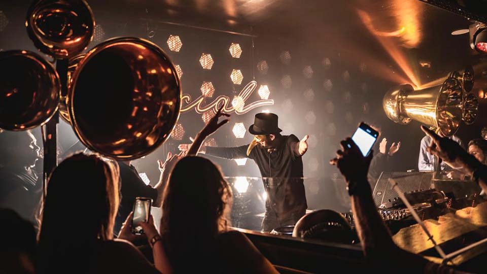 Claptone at social club in Palma de Mallorca